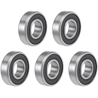 sourcing map R8RS Ranura Profunda Rodamientos Bolas Z2 1-2&quot- X 1-1-8 x 5-16 Pulgadas Doble Blindaje Acero Carbono 5pcs